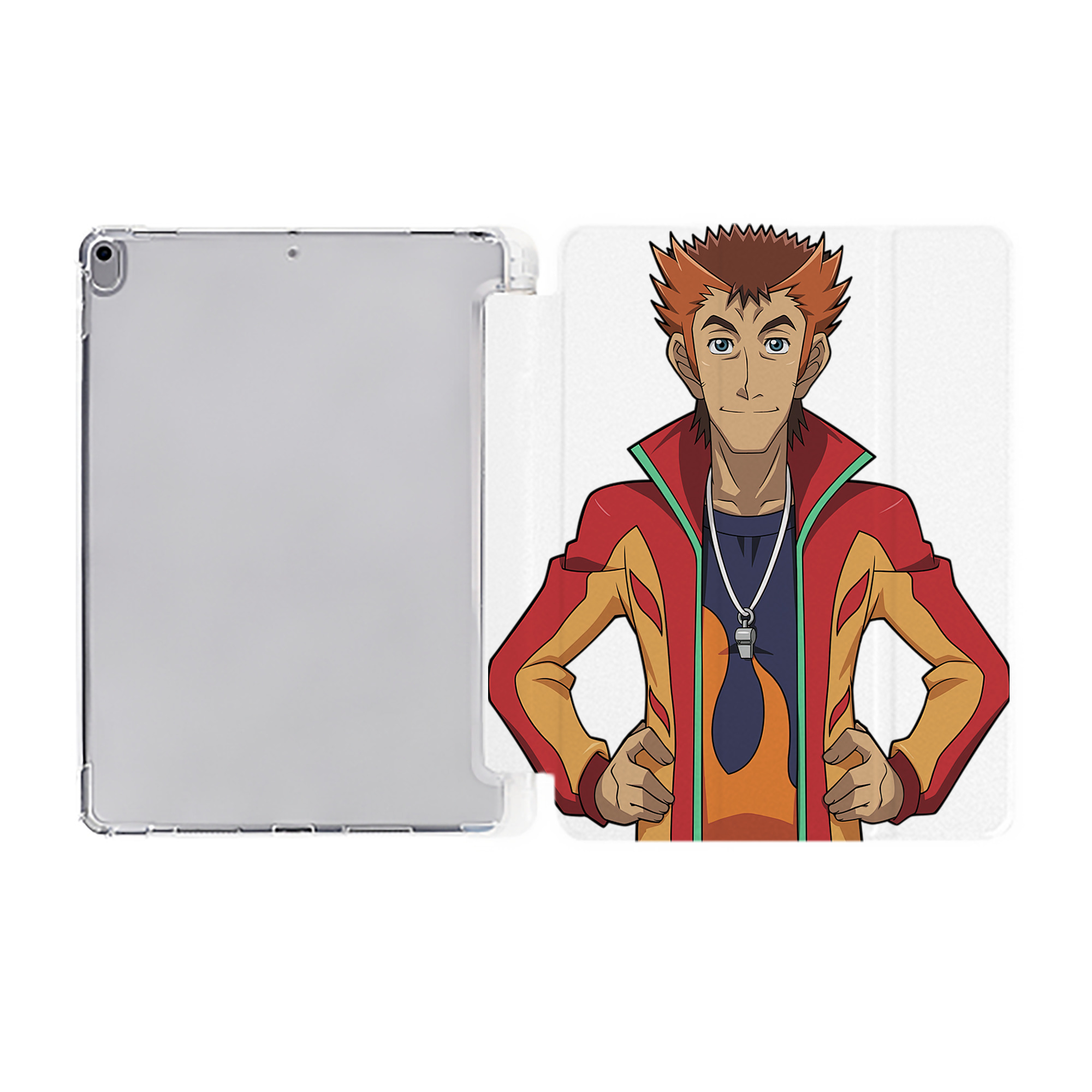 （画像用） 遊☆戯☆王 Yu-Gi-Oh! IPad ケース ペン収納付き 三つ折りスタンド PUレザー×シリコン 対応機種9.5/10.5/10.9インチ